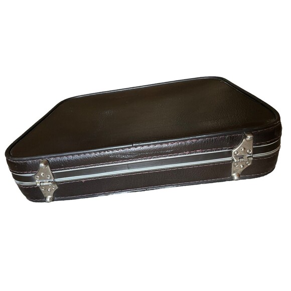WALLSTREETER Earhart Briefcase Vintage Hard Case Faux Leather Brown Made in USA - Picture 6 of 12